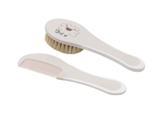 Hřeben a kartáč s přírodním vlasem Bébé-Jou Tiny Sheep