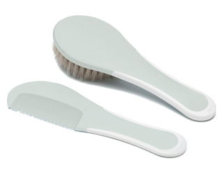 Hřeben a kartáč pro miminka Bébé-Jou Sky Green