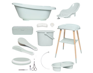 9 ti dílná sada na koupání miminek Bébé-Jou Sense Sky Green